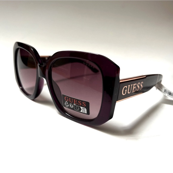 New GUESS Oversized Square Sunglasses GO00074 Acetate Purple Mauve Gold main image 6